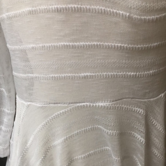 Cupio Lightweight Open Front High Low Flowy White Knit Cardigan Women’s Small - Picture 8 of 16